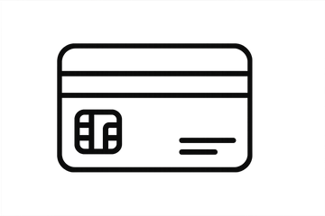 credit card icon, transparent background, black and white